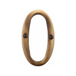 M Marcus Heritage Brass Numeral 0 - Face Fix 76mm Slimline font